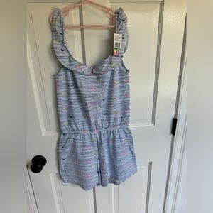 Vineyard Vines girls sleeveless ruffle romper NWT size large